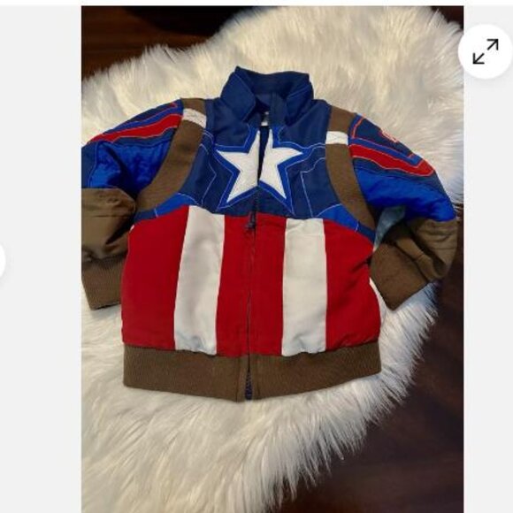 Disney Store Captain America Marvel Jacket Coat Toddler Boys Size 2 Avengers - Picture 1 of 6